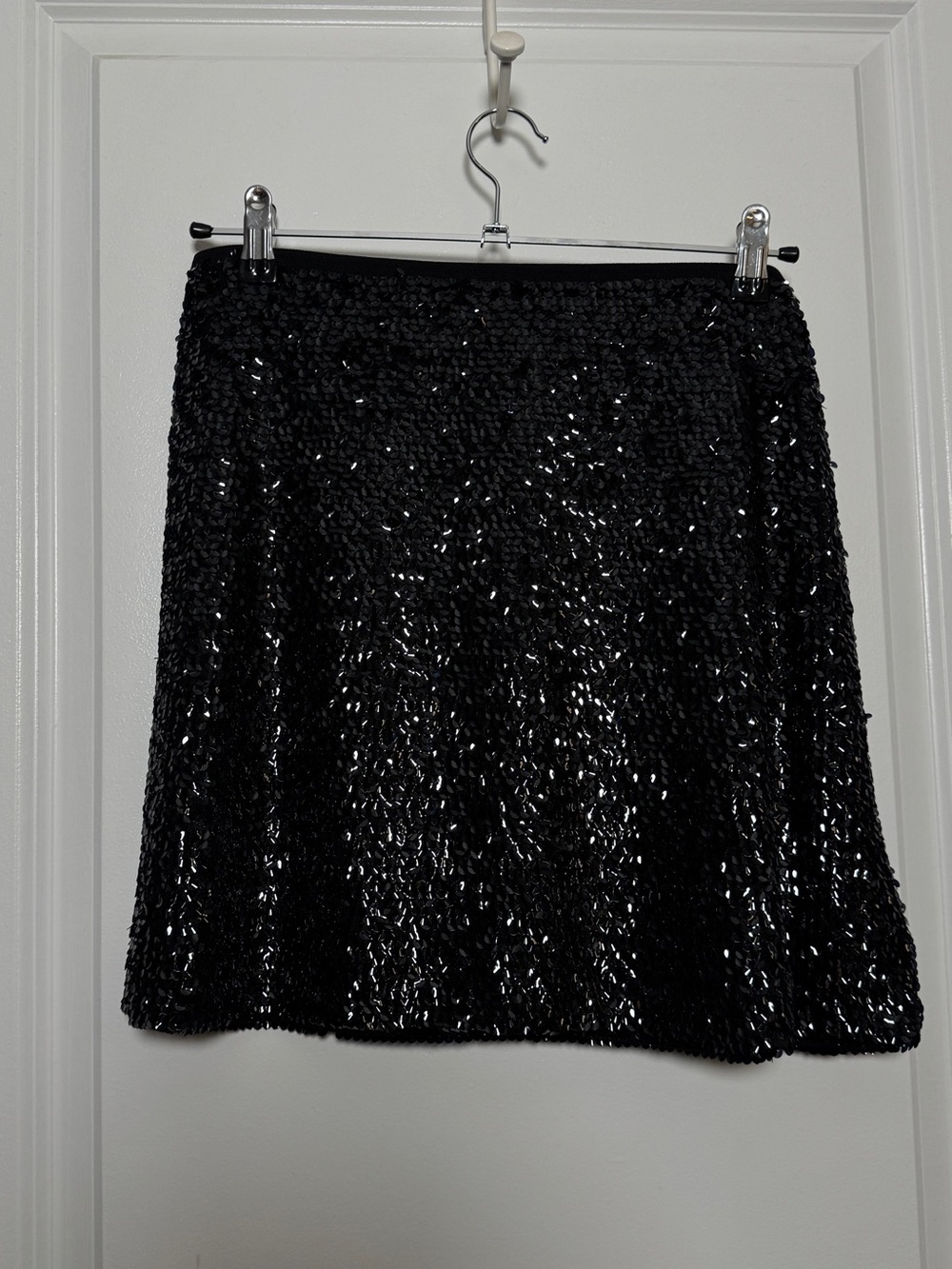 H&M Black Sequin A-Line Skirt